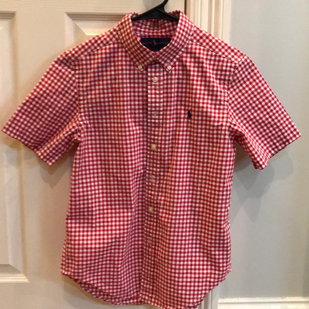 Boys SZ M NWT Polo red/white plaid